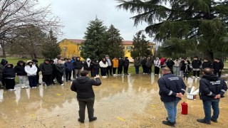 Pehlivanköyde lise öğrencilerine yangın tatbikatı eğitimi
