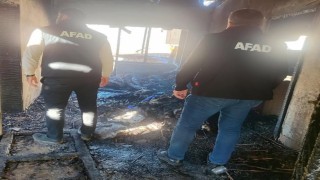 Pervarideki ev yangını sonrası AFAD hasar tespit çalışmalarını tamamladı