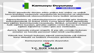 Rizede eğitime 1 gün daha ara verildi