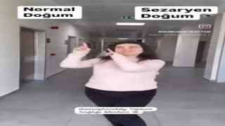 Sağlık çalışanlarından normal doğum için danslı paylaşım