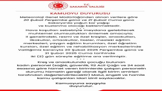 Sakaryada kar sebebiyle eğitime 2 günlük ara