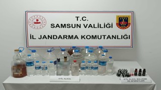 Samsunda 55 litre etil alkol ve 56 adet aroma kiti ele geçirildi