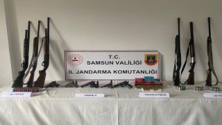 Samsunda ruhsatsız silah ve mühimmat ele geçirildi