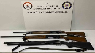 Samsunda tersane alanında 3 kişi ruhsatsız tüfekle yakalandı