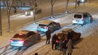Samsunda yoğun kar yağışı