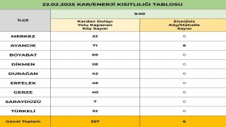 Sinopta 465 köyden 357sinin yolu kapandı