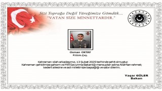 Suriyenin kuzeyinde yaralanan uzman çavuş şehit oldu