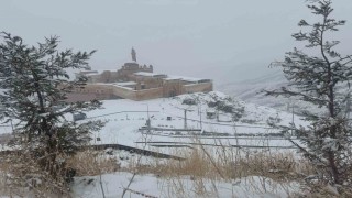 Tarihi saray beyaza büründü