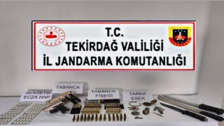 Tekirdağda düzenlenen operasyonlarda silah, uyuşturucu ve tarihi eser ele geçirildi