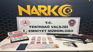 Tekirdağda polis uygulamalarında çok sayıda uyuşturucu madde ve silah ele geçirildi