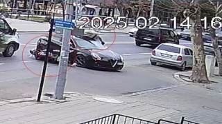 Tekirdağda yürekleri ağza getiren kaza kamerada