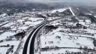 TEM Otoyolunun Bolu Dağı Tüneli havadan görüntülendi