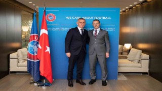 Hacıosmanoğlu ve Ceferin, UEFA İstanbul Temsilciliğini Görüştü