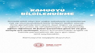 Tokatta eğitime kar tatili