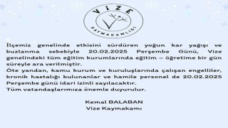 Vizede okullar kar sebebiyle tatil edildi