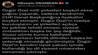 AK Parti Kayseri İl Başkanı Okandandan Özele boykot tepkisi