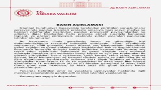Ankara Valiliğinden de 5 günlük eylem yasağı kararı