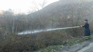 Bilecikte arazi yangını kısa sürede söndürüldü
