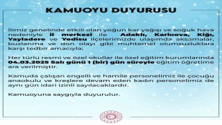 Bingölde eğitime 1 gün ara verildi