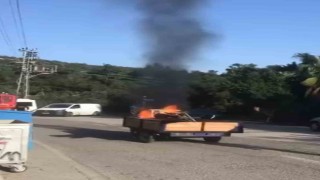 Bodrumda motosiklet alev topuna döndü