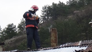 Boluda iş yerindeki baca yangını korkuttu