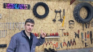 Böyle olur Rizelinin kar motosikleti