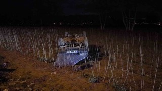 Bursada otomobil tarlaya uçtu: 1 yaralı