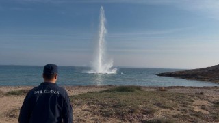 Çanakkalede denizde bulunan mayın imha edildi