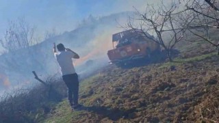 Çanakkalede tarım arazisinde çıkan yangın ormanlık alana sıçradı