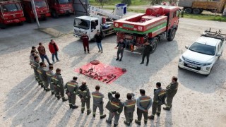 Çinede elektrik dağıtım personeline orman yangını bilgilendirmesi
