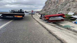 D-650de takla atan otomobilden yara almadan kurtuldu