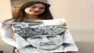 Elazığda 18 Marta özel Atatürk portresi hayran bıraktı