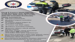 Elazığda motosikletler denetlendi