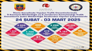 Eskişehirdeki denetimlerinde 29 bin 298 araç ve sürücüsü kontrol edildi