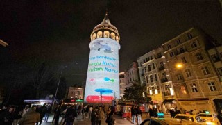 Galata Kulesine yansıtılan video ile Su Gününe dikkat çekildi