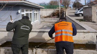Gölbaşının çeşmeleri vektörle mücadele kapsamında temizlendi