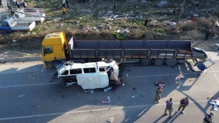 Hatayda 6 kişinin hayatını kaybettiği kaza yeri havadan görüntülendi