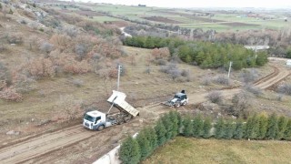 İnönüde stabilize yol çalışması yapıldı