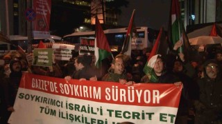 İsrail Başkonsolosluğu önünde ‘Gazze protestosu