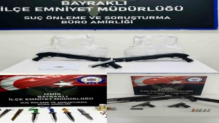 İzmirde çok sayıda silah ele geçirildi: 5 gözaltı