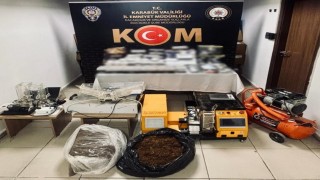 Karabükte 20 kilogram tütün ile 12 bin 300 adet makaron ele geçirildi