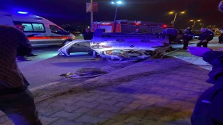 Karadeniz Ereğlide otomobil takla attı, 5 kişi yaralandı