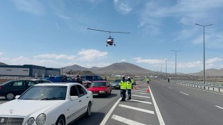 Kayseride yollar Cayrokopter ile havadan denetlendi