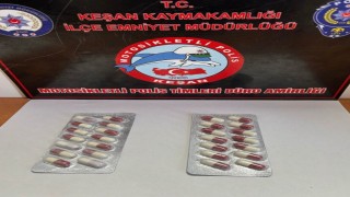 Keşanda polisin durdurduğu şüphelinin üzerinde sentetik ecza ele geçirildi