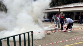 Kırklarelinde öğrencilere yangın tatbikatı