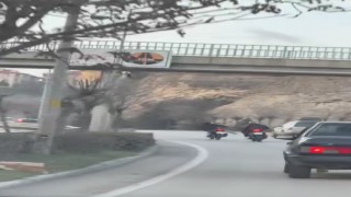 Motosikletlilerin tehlikeli yolculukları pes dedirtti
