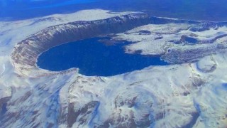 Nemrut Krater Gölü havadan görüntülendi