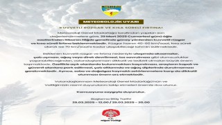 Niğdede kuvvetli rüzgar ve fırtına uyarısı