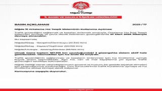 Niğdede Ortalama Hız Tespit Sistemi devreye girdi