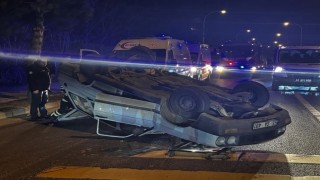 Orduda arızalanan otomobil takla attı, sürücü yara almadan kurtuldu